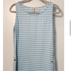 Barbour Blue White Stripe Dalmore Sleeveless Shift Dress Pockets Sz 10 Nautical